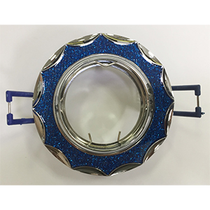 Светильник потолочный встраив. MR16 50Вт, "DК17 CH/SHBL 2", круглый со стекл. крошкой "Feron"