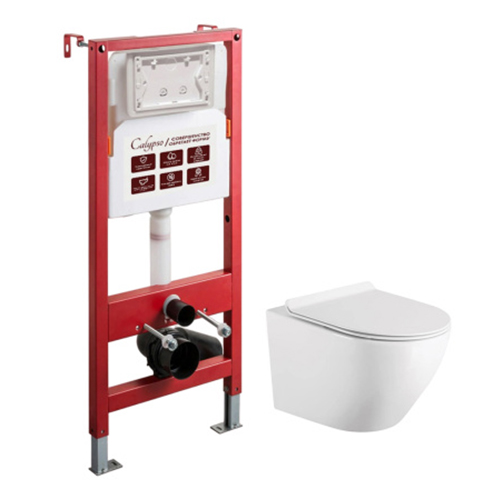 Унитаз "Calypso CS46TK" подвесной, безободковый, с инсталляцией "Beta CS105M", без кнопки