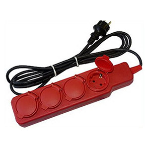 Удлинитель "У04В" 4 места с защитными крышками, заземляющим контактом, длина 5 метров, 16А/250В "ИЭК"