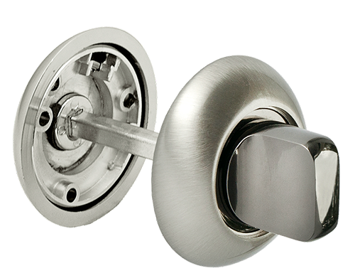 Завертка дверная "MH-WC SN-BN", круглая накладка, "Белый никель, черный никель"