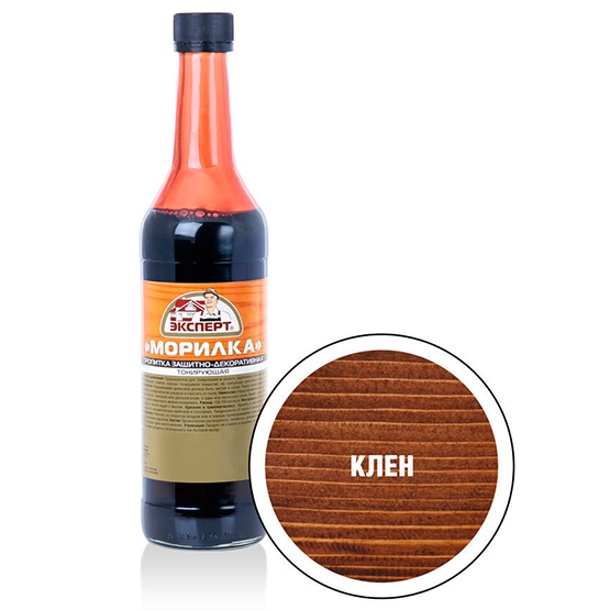 Пропитка "Эксперт" защитно-декоративная тонирующая "Морилка" 0,5л, "Клён"