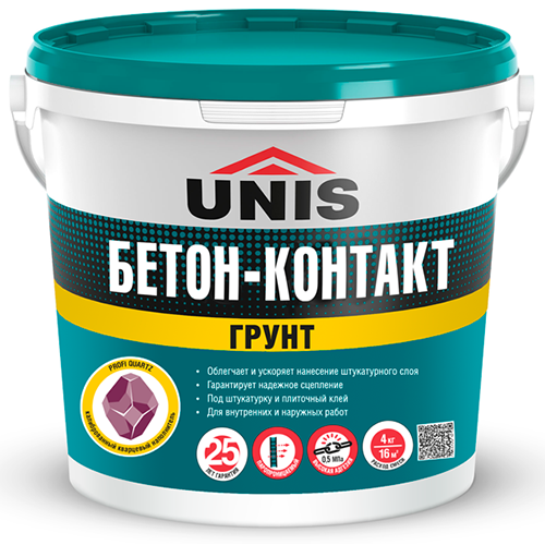 Грунт Бетон Контакт  4кг, Юнис / 120шт
