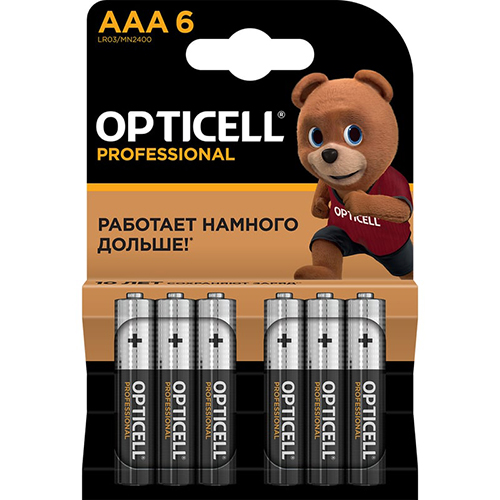 Эл.питания Opticell Professional LR03 (ААА) к-т 6шт 1/12