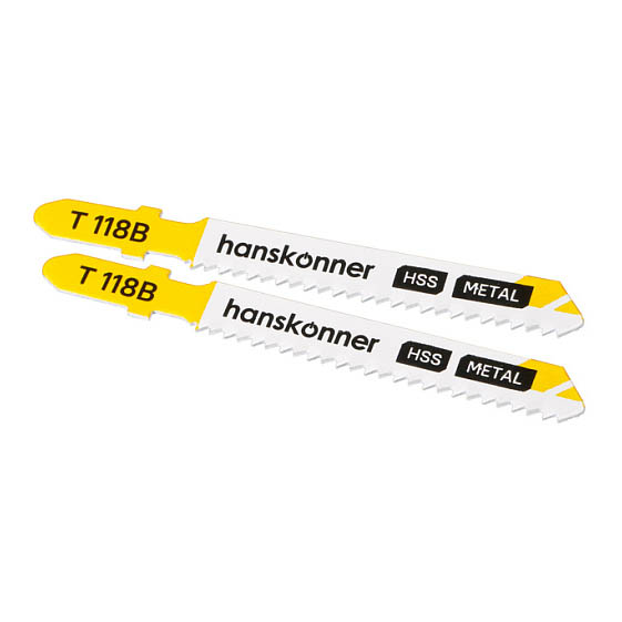 Пилки для лобзика по металлу 2шт, T118B (лист 3-5мм, проф.10-30мм) Hanskonner