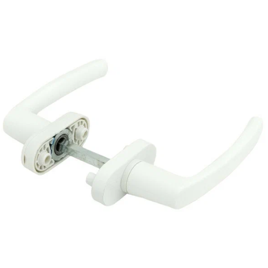 Ручка балконная двухсторонняя без ключа белая