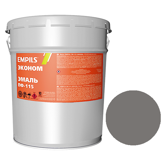 Эмаль алкидная серая ПФ-115 "Empils Эконом", 20кг
