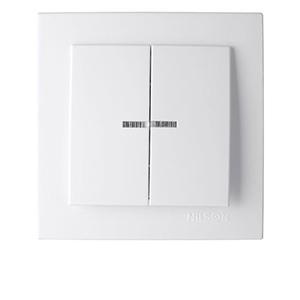 Выключатель "NILSON Touran" двухклавишный с подсветкой, скрытой проводки, белый