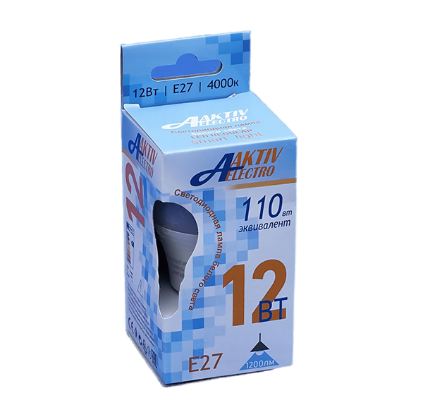 Лампа светодиодная A60 12Вт Е27 220-240В 4000K 1200Лм LED-A60-Regular &quot;AKTIV ELECTRO&quot;