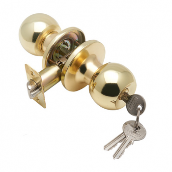 Ручка дверная "ЗШ-01 Assol", шариковая, ключ - фиксатор, "Золото"