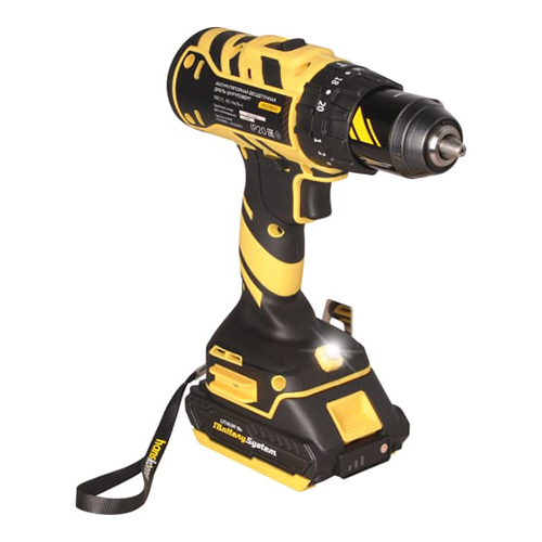 Дрель-шуруповерт аккум. б/щ ударная "Hanskonner" HCD1865I 18В, 1BatterySystem, 2 акк. 2 Ач, 65Нм, 13мм, кейс