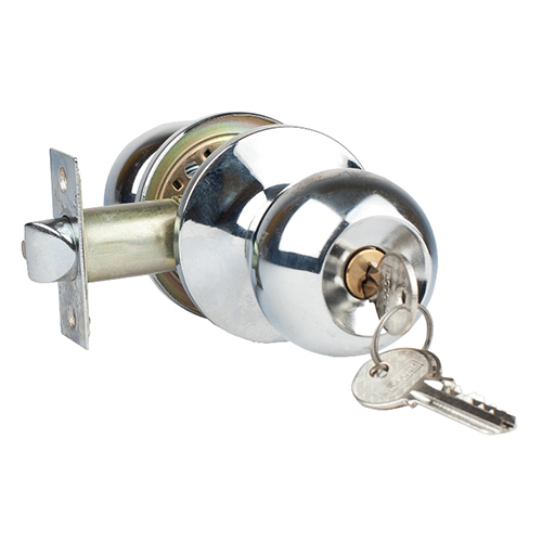 Ручка дверная "ЗШ-01", шариковая, ключ - фиксатор, "Хром"