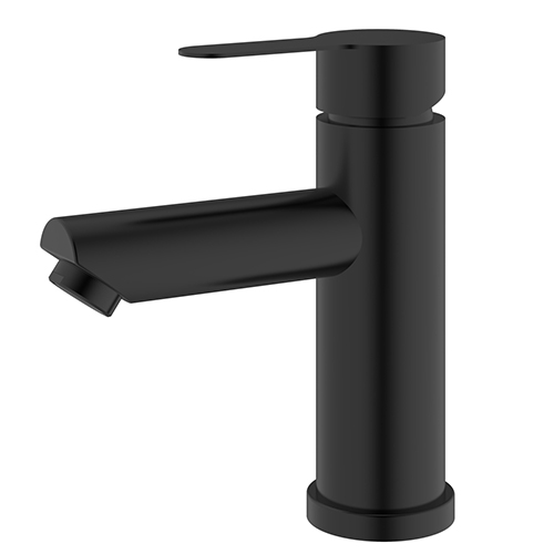 Смеситель для умывальника "RUSH Santiago SUS1116-11 Black", однорычажный, нержавейка, черный, с подводкой