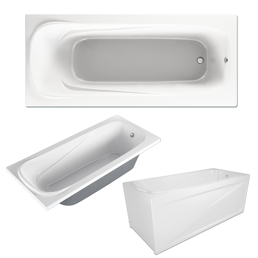 Ванна акриловая прямоугольная "Comfort"1600*700*610мм, экран