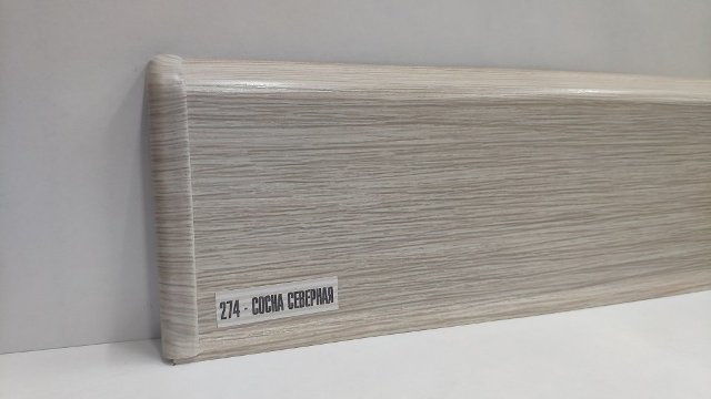 Плинтус &quot;Сосна северная&quot;, кабель-канал, мягкий край, 70*2200мм