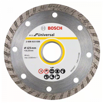 Диск "Bosch" отрезной алмазный 125*22,2мм "Eco Universal Turbo" сухая резка