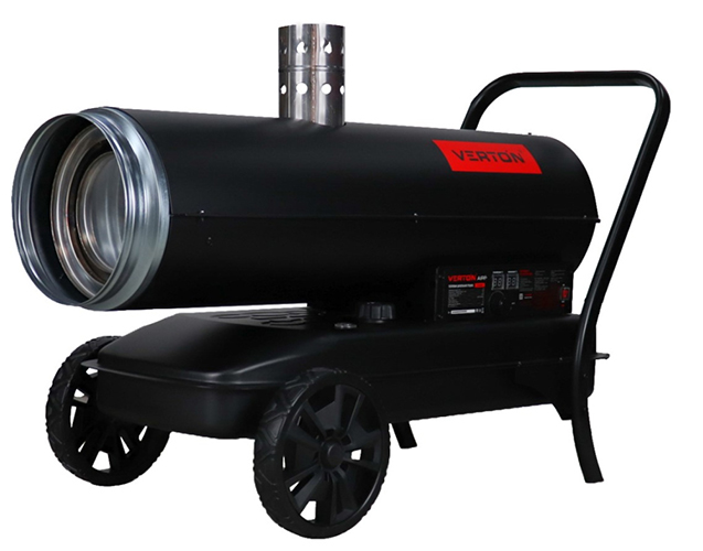 Пушка тепловая дизельная DH-60DМ, 60кВт, производ. 1400м3/ч, расход топ. 3,7кг/ч, косвенный нагрев, "Verton"