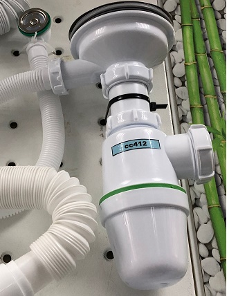 Сифон для мойки бутылочный со стальным выпуском с круглым переливом мойки , 3.1/2"*40 "Aquattro", AQB0145K