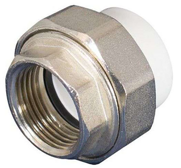 Муфта комбинированная "Aquattro" шестигранная с внутренней резьбой PPR RCF (F) 50*1.1/2в