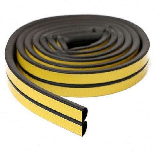 Уплотнитель тип D, резиновый самоклеящийся 6м*9мм*7мм (1/12), черный