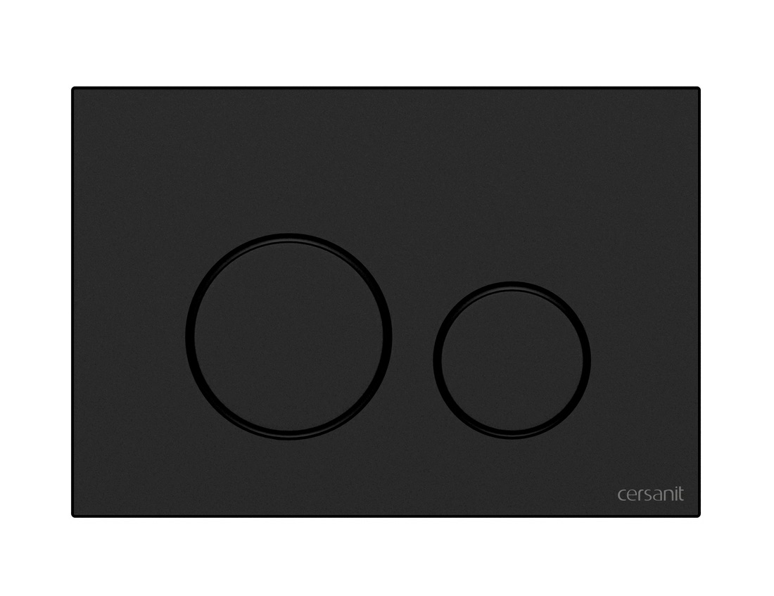 Кнопка "Twins" двойная механическая для инсталляции Cersanit, черный матовый с рамкой, пластик