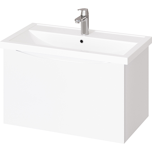 Тумба &quot;Siena 80&quot;, белая с умывальником &quot;Elegante 80&quot;, подвесная