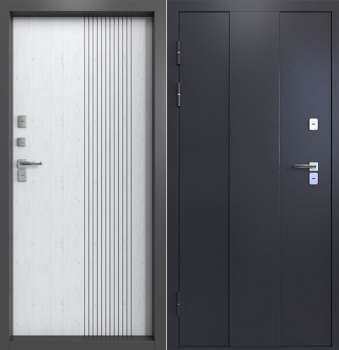 Дверь входная "Медверь 3.0", 960*2050*108мм, левая, металл -"Антик серебро черное", МДФ "Санторини белый" Город Мастеров