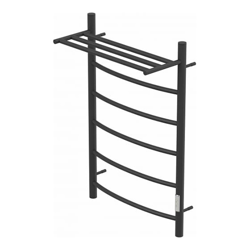 Электрический полотенцесушитель "Point Афина" П5 размер: 532*800мм, черный, с полкой,  диммер справа