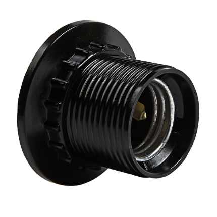 Патрон карболитовый Е27, Н12РП-01, карболитовый, с прижимным кольцом "IN HOME"