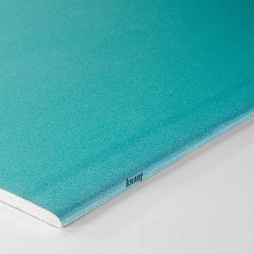 ГКЛ влагостойкий Кнауф Аквамарин (повышенная влагостойкость) 2500*1200*12,5мм полукруглая утонённая кромка