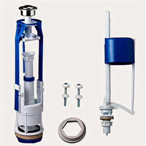 Арматура для бачка универсальная с кнопкой хром, нижний подвод, АС-17.2М