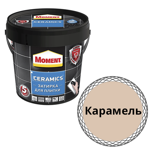 Затирка водостойкая "Moment Ceramics , 1кг, "карамель" цементная
