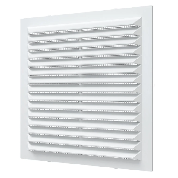 Решетка пластиковая вентиляционная 138*138, с сеткой, белая
