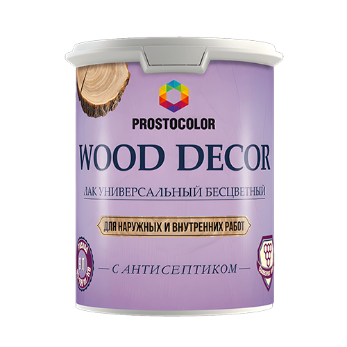 Лак c воском глянец "WOOD DECOR PROSTOCOLOR", 0,9л