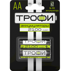 Аккумуляторная батарея Трофи HR6-2BL 2100mAh тип:АА