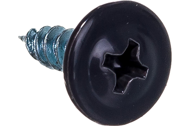 Саморез по металлу с прессшайбой графит острый СММ 4,2*25мм RAL7024