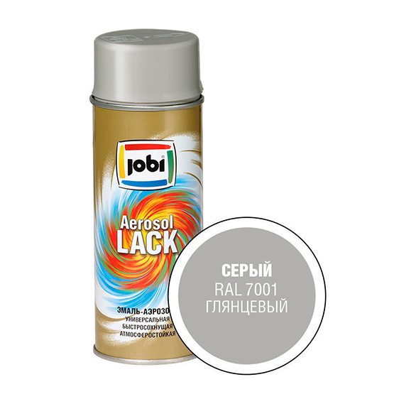 Эмаль аэрозольная серая глянцевая &quot;Jobi&quot;, 400мл