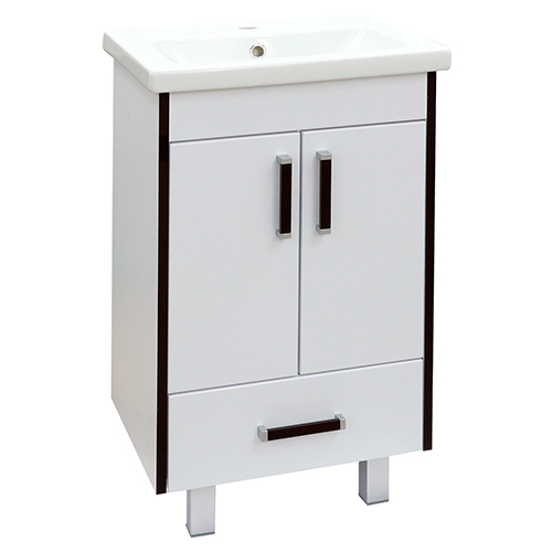 Тумба "Астра 60", 600*480*850мм, белая, венге с умывальником Como 60