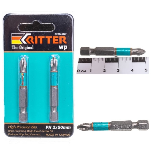 Набор бит PH2*50мм магнитный , 2шт "Ritter"