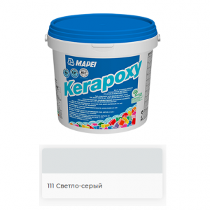 Затирка водоотталкивающая &quot;Mapei Kerapoxy 111&quot;, 3кг, &quot;светло-серая&quot; эпоксидная