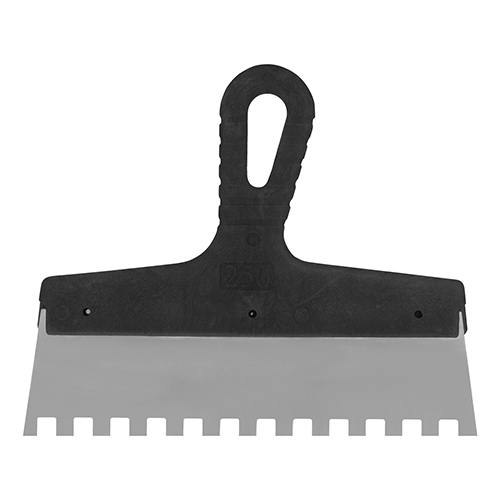 Зубчатый шпатель "Сибртех", 10*10мм, 250мм, нержавеющая сталь