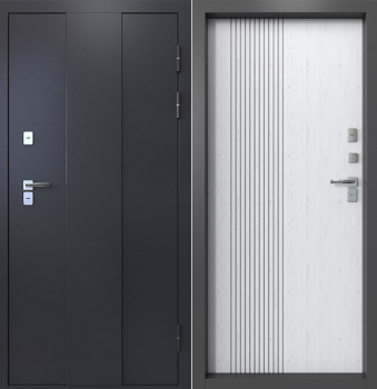 Дверь входная "Медверь 3.0", 850*2050*108мм, правая, металл -"Антик серебро черное", МДФ "Санторини белый" Город Мастеров