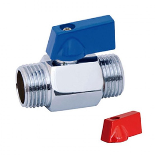 Клапан шаровый "Флажок" М*МL 1/2н/н "Tim Mini", хром, красная и синяя ручка