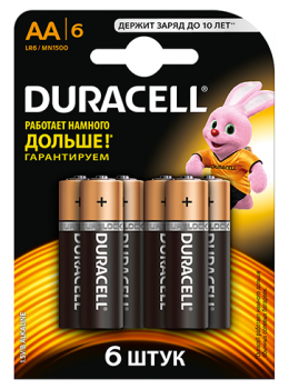 Эл.питания Duracell LR6-6BL BASIC тип: АА
