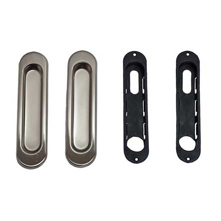 Ручка для раздвижных дверей овал, без замка, "Сатин"