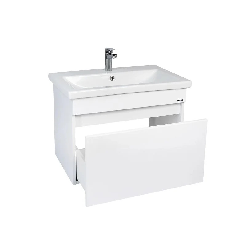Тумба "Мальта 80", белая, с умывальником "Como 80", подвесная