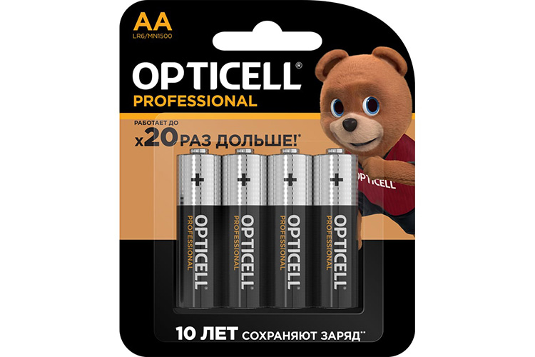 Эл.питания Opticell Professional LR6 (АА) к-т 4шт 1/12/48
