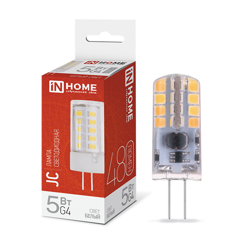 Лампа светодиодная &quot;LED-JC&quot; G4, 5Вт, 12В, 4000K, 460Лм IN HOME