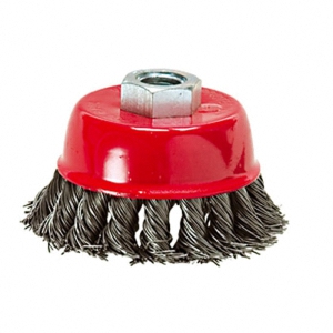 Щетка "Matrix" торцевая чашечная для УШМ, крученная металлическая проволока, М14*150мм