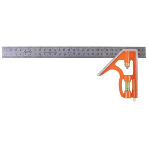 Угольник многофункциональный "Sturm", нержавеющая сталь, чертилка 300мм