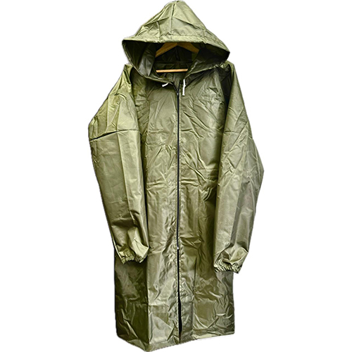 Плащ-дождевик с капюшоном и внутр карманом на молнии, ткань оксфорд, р 48-50, зеленый